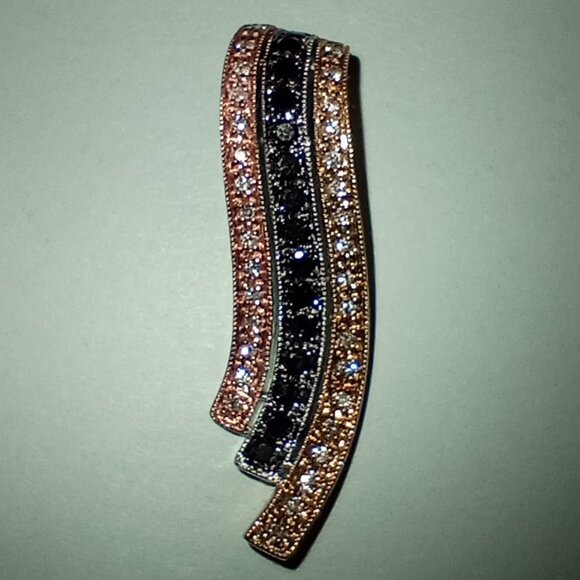 REDUCED! Stunning 10Kt 3-Color Gold Half-Carat Diamond Ribbon Slide - Picture 1 of 3